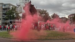Feest en vernielingen in Utrecht na overwinning Marokko op Canada