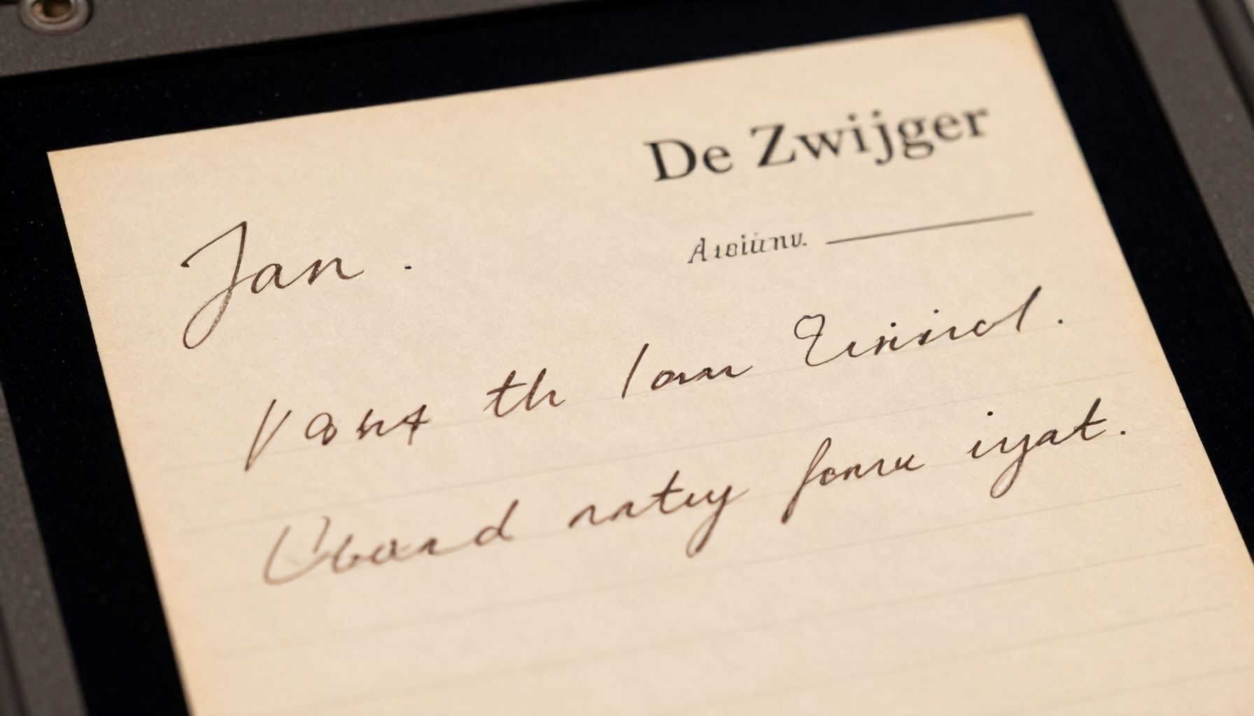 Historisch Briefje van Jan uit 1944 opgedoken bij Veilinghuis De Zwijger