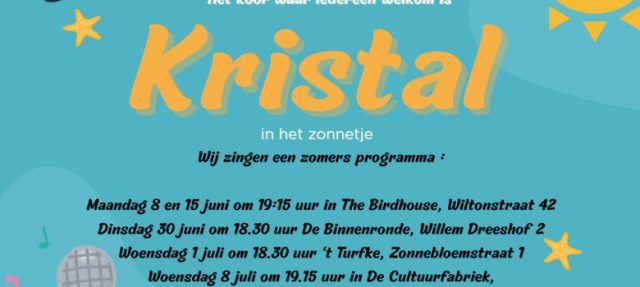 Zomerse optredens van pop-up koor Kristal in Veenendaal