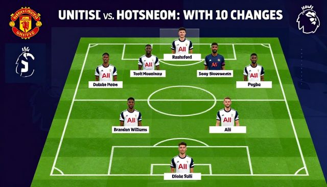 Manchester United en Tottenham: opstellingen met 10 veranderingen