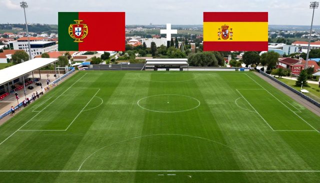 Vergelijk de opstellingen van Portugal en Spanje voor het voetbalduel