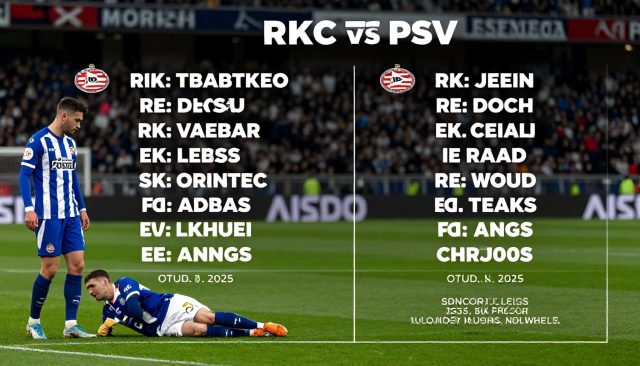 RKC en PSV: 4 aanpassingen in de opstelling na blessures en schorsingen
