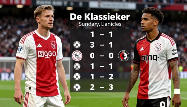 Ajax en Feyenoord botsen zondag in De Klassieker met 11 punten verschil op ranglijst