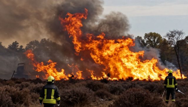 Brandweer blust grote heidebrand bij Castricum uit na 12 uur strijd