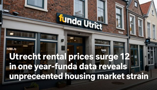 Huurprijzen in Utrecht stijgen met 12% in één jaar: funda-cijfers tonen recorddruk op woningmarkt