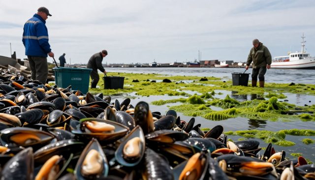 Zeebrugse mosselkwekers verliezen 30% oogst door hittegolf en algenbloei
