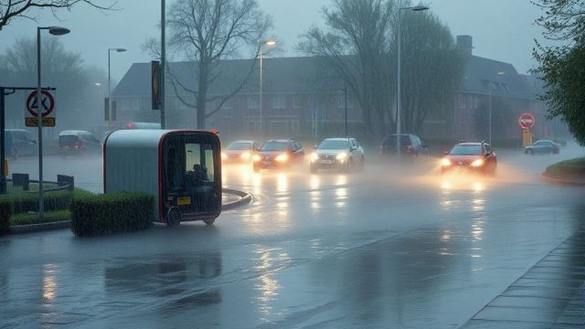 Zware regenbuien veroorzaken overlast in Spijkenisse: 30 mm in twee uur tijd